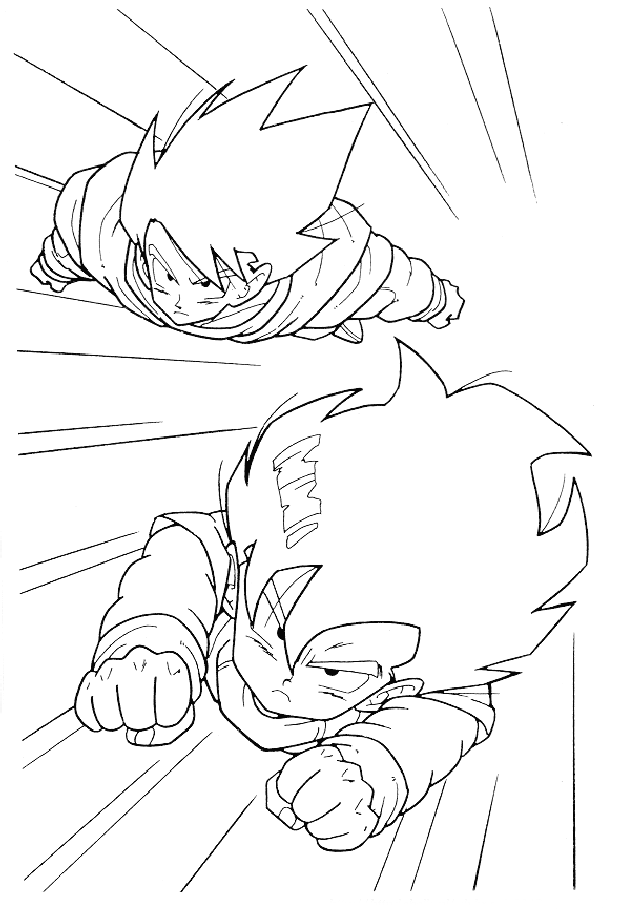 Plansa de colorat cu Dragon Ball Z 44 39